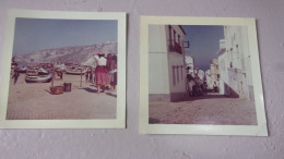 Photo Ancienne Snapshot  1963 PORTUGAL   NAZARE  RUE ET PORT LOT DE 2 - Lieux