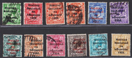 1922. EIRE. Georg V Complete Set With 12 Stamps Overprinted In BLACK/RED In Five Lines. Bol... (Michel 12-23) - JF544503 - Oblitérés