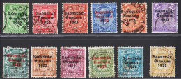 1922. EIRE. Georg V Complete Set With 12 Stamps Overprinted In BLACK/RED In Three Lines. Bo... (Michel 25-36) - JF544505 - Oblitérés