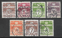 1937-1940 DENMARK Set Of 7 USED STAMPS (Michel # 233II,244x-246x,258-260) CV €2.30 - Usati
