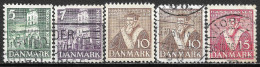 1936 DENMARK Set Of 5 USED STAMPS (Scott # 252-255) CV $5.00 - Used Stamps