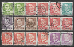 1948-1955 DENMARK 18 USED STAMPS (Scott # 306,307,313,319-321,335,354) SCV $3.60 - Used Stamps