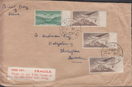 1949. EIRE. 3 Ex 1 P + 1 Sh AIR MAIL On Cover To Sweden Cancelled BAILE ATHA CLIATH 4 IV 49.... (Michel 102+) - JF432467 - Brieven En Documenten