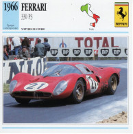 Fiche  -  Voiture De Course  -  Ferrari 330 P3  (1966)  -  Carte De Collection - Auto's