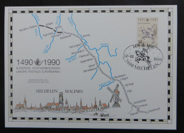 Herdenkingskaart België Belgique 1990 2350HK Mechelen Europese Postverbindingen - Cartas Commemorativas - Emisiones Comunes [HK]