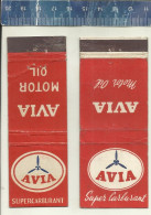 AVIA SUPER CARBURANT MOTOR OIL - OLD MATCHCOVERS FRANCE - Boites D'allumettes - Etiquettes