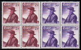 1957. EIRE. Tomás Ô Criomtain Complete Set In 4-blocks With 2 Stamps Never Hinged And 2 S... (Michel 130-131) - JF542259 - Neufs