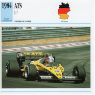 Fiche  -  Voiture De Course F1  -  ATS D7/01  (1984)  - Pilote: Manfred Winkelhock -  Carte De Collection - Voitures