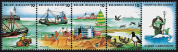 België 2276B - De Zee - La Mer - Strook Van 4 + Vignet Neptunus - Neptune - Nuovi