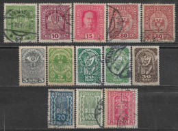 1916-1923 AUSTRIA Set Of 13 USED STAMPS (Michel # 186,188,190,197,255,256,263,264,370,386,392) - Oblitérés