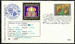 BALLON POST . BORDSTEMPEL . D - ERGEE VI . 5 .12 . 1976 - Fesselballons