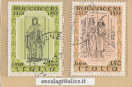 USATI ITALIA 1975 - Ref.0357A "GIOVANNI BOCCACCIO" Serie Di 2 Val. - - 1971-80: Used