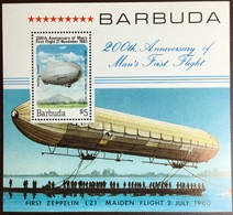 Barbuda 1983 Manned Flight Zeppelin Minisheet MNH - Antigua Und Barbuda (1981-...)