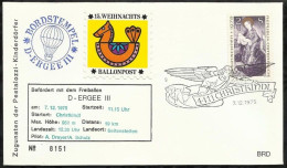 BALLON POST . BORDSTEMPEL . D - ERGEE III . 7 .12 . 1975 - Airships