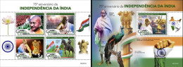 Guinea Bissau 2022, 75t India Independence, Gandhi, 4val In BF+BF - Stamps