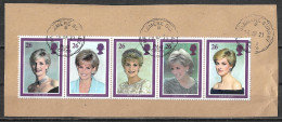 1998 GREAT BRITAIN Strip Of 5 Used Stamps On Piece (Scott # 1791-1795) CV $4.75 - Gebruikt