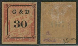 Colonies Françaises - Guadeloupe (timbre-taxe) Yv N°14* Neuf Charniéré 30 Sur 1F. Signé Brun - Neufs