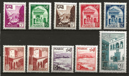 MAROC Colo:, **, N° YT 306 à 314, Série, TB - Unused Stamps