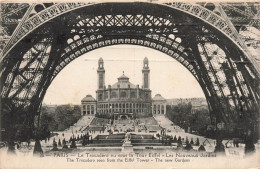 FRANCE - Paris - Le Trocadéro Vue Sous La Tour Eiffel - Les Nouveaux Jardins - Animé - Carte Postale Ancienne - Tour Eiffel