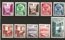 MAROC Colo:, *, N° YT 306 à 314, Série, Ch., TB - Ungebraucht