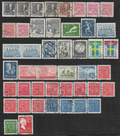1951-61 SWEDEN 45 Used Stamps Sc.# 427,428,430,432,434,444,446,449,452,453,465,477,478,484,490,497,501,503-505 CV $17.75 - Used Stamps