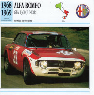 Fiche  -  Voiture De Tourisme -  Alfa Romeo GTA 1300 Junior (1968)   -  Carte De Collection - Voitures