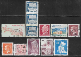 1972-1978 SWEDEN Set Of 12 Used Stamps (Scott # 751B,955,960,991,1070,1075,1112,1120,1156,1266) CV $2.55 - Used Stamps