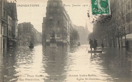 Paris * 11ème * Inondations Janvier 1910 * Place Baudi, Rue Traversière , Avenue Ledru Rollin * Crue De La Seine - District 11