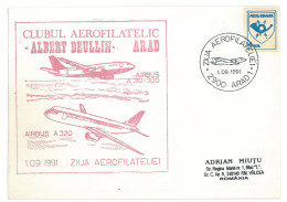 CV 26 - 233 AIRPLANE, Romania - Cover - Used - 1991 - Maximumkaarten