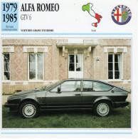 Fiche  -  Voiture Grand Tourisme -  Alfa Romeo GTV6 (1980)  -  Carte De Collection - Autos