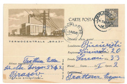 IP 63 - 0246f Thermal Power BRAZI, Romania - Stationery - Used - 1963 - Interi Postali