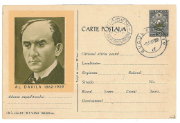 IP 63 - 0417b AL. DAVILA, Playwright - Stationery - Used - 1963 - Interi Postali