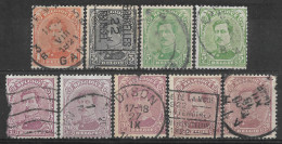 1915 BELGIUM Set Of 9 USED STAMPS (Michel # 113,115V,116,119) CV €2.10 - 1915-1920 Alberto I