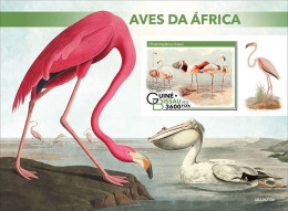 Guinea Bissau 2022, Animals, Birds Of Africa, Flamingo, BF IMPERFORATED - Pélicans