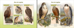 Guinea Bissau 2022, Animals, Birds Of Prey II, 4val In BF+BF - Eagles & Birds Of Prey