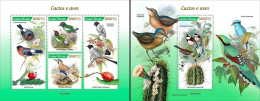 Guinea Bissau 2022, Animals, Birds And Cactus, 4val In BF+BF - Zangvogels