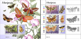 Guinea Bissau 2022, Animals, Butterflies I, 3val In BF +BF - Butterflies