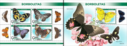 Guinea Bissau 2022, Animals, Butterfly III, 4val In BF +BF - Butterflies