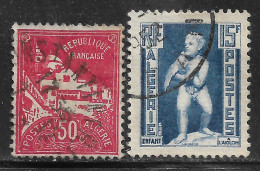 1930,1952 ALGERIA Set Of 2 Used Stamps (Michel # 102a,301) - Oblitérés