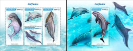 Guinea Bissau 2022, Animals, Dolphins II, 4val In BF+BF - Delfini