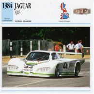 Fiche  -  Voiture De Course Le Mans  1984 -  Jaguar XJR5 - Pilotes: Redman/Tullius/Bundy   -  Carte De Collection - Voitures