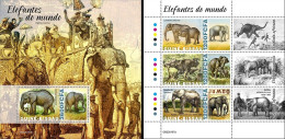 Guinea Bissau 2022, Animals, Elephants, 3val In BF +BF - Elefantes