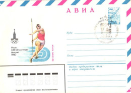 Soviet Union:Russia:USSR:Cover, Air Mail, Moscow Olympic Games, Special Cancellation Athletics 1980 - Storia Postale