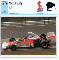 Fiche  -  Voiture De Course F1 1974 -  McLaren M23  - Pilote: Emerson Fittipaldi   -  Carte De Collection - Autos