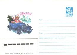 Soviet Union:Russia:USSR:Cover, New Year, Boy In Car, 1986 - Cartas & Documentos