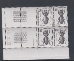 France Timbres-Taxe N° 106 XX Insectes : 1 F. Scarites, En Bloc De 4 Coin Daté Du 3 . 2 . 83 ; 1 Trait, Ss Ch. TB - Postage Due