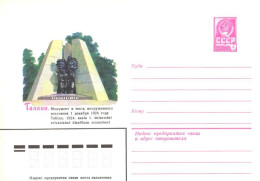 Soviet Union:Russia:USSR:Cover, Estonia:Tallinn, 1924 Armed Uprising Monument, 1982 - Lettres & Documents