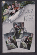 Gruss Aus Der Ferne / Nice Photomontage / Postcard Circulated, 2 Scans - Gruss Aus.../ Grüsse Aus...