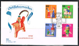 JEUX-L12 - ALLEMAGNE N° 551/54 Jouets En Bois Sur FDC - 1971-1980