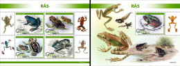 Guinea Bissau 2022, Animals, Frogs, 4val In BF+BF - Kikkers